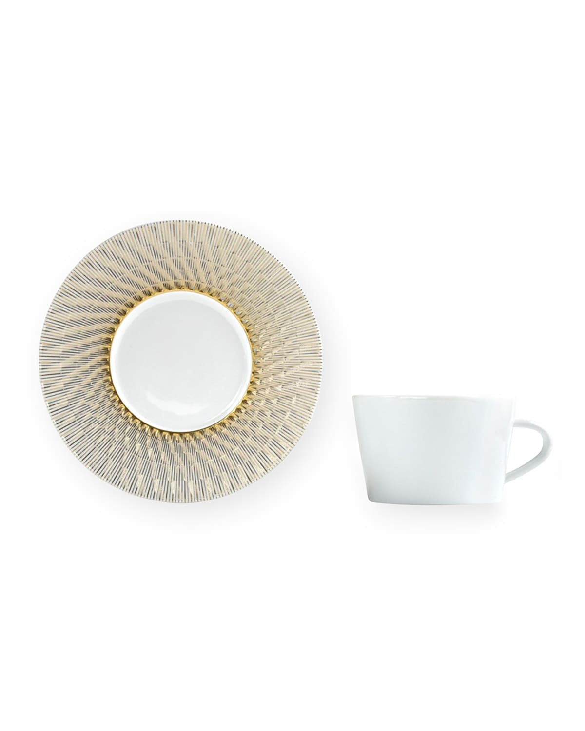 Shop Bernardaud Twist Again Tea Cup In White/gold/platin