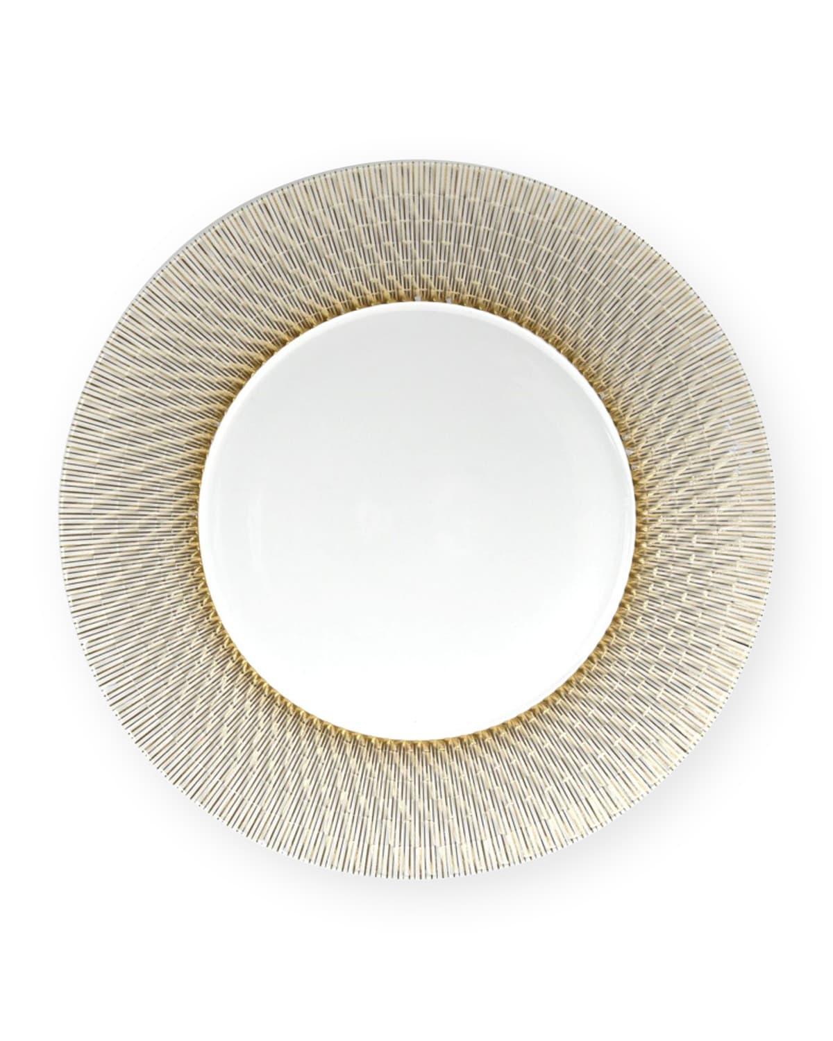 Shop Bernardaud Twist Again Dinner Plate, 10.2" In White/gold/platin