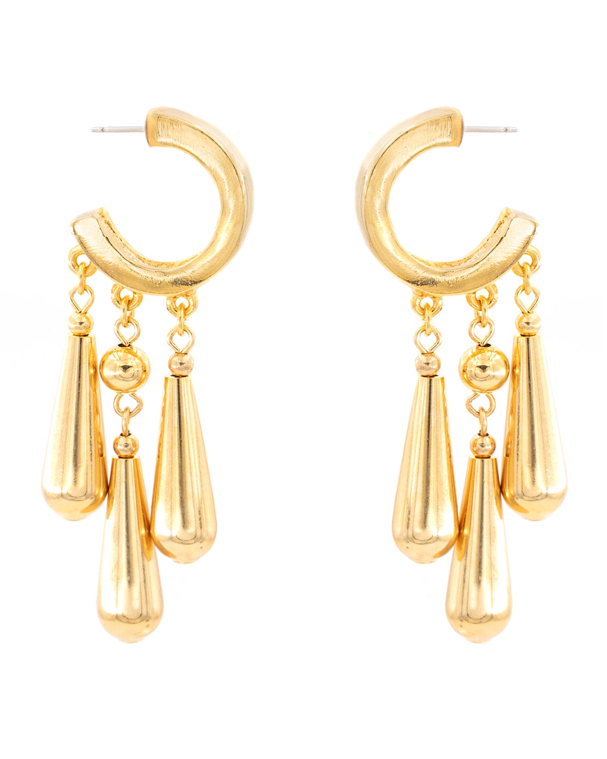 Ben-amun Gold Ball Dangle Hoop Earrings