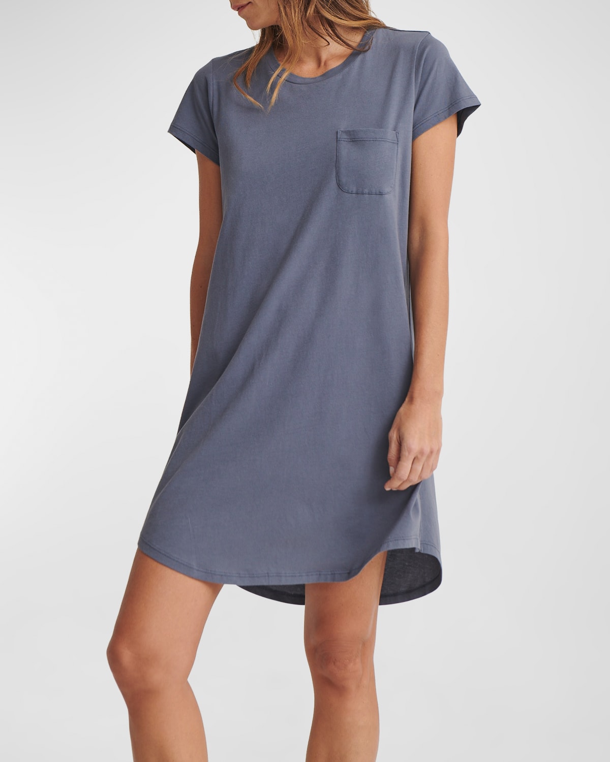 Skin + Net Sustain Carissa Organic Pima Cotton-jersey Nightdress In Ash Blue