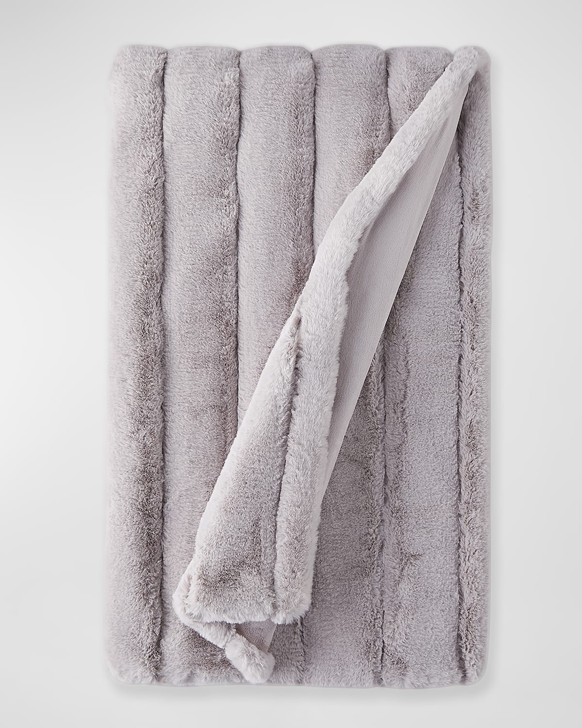 Shop Fabulous Furs Posh Faux-fur Throw Blanket In Dove