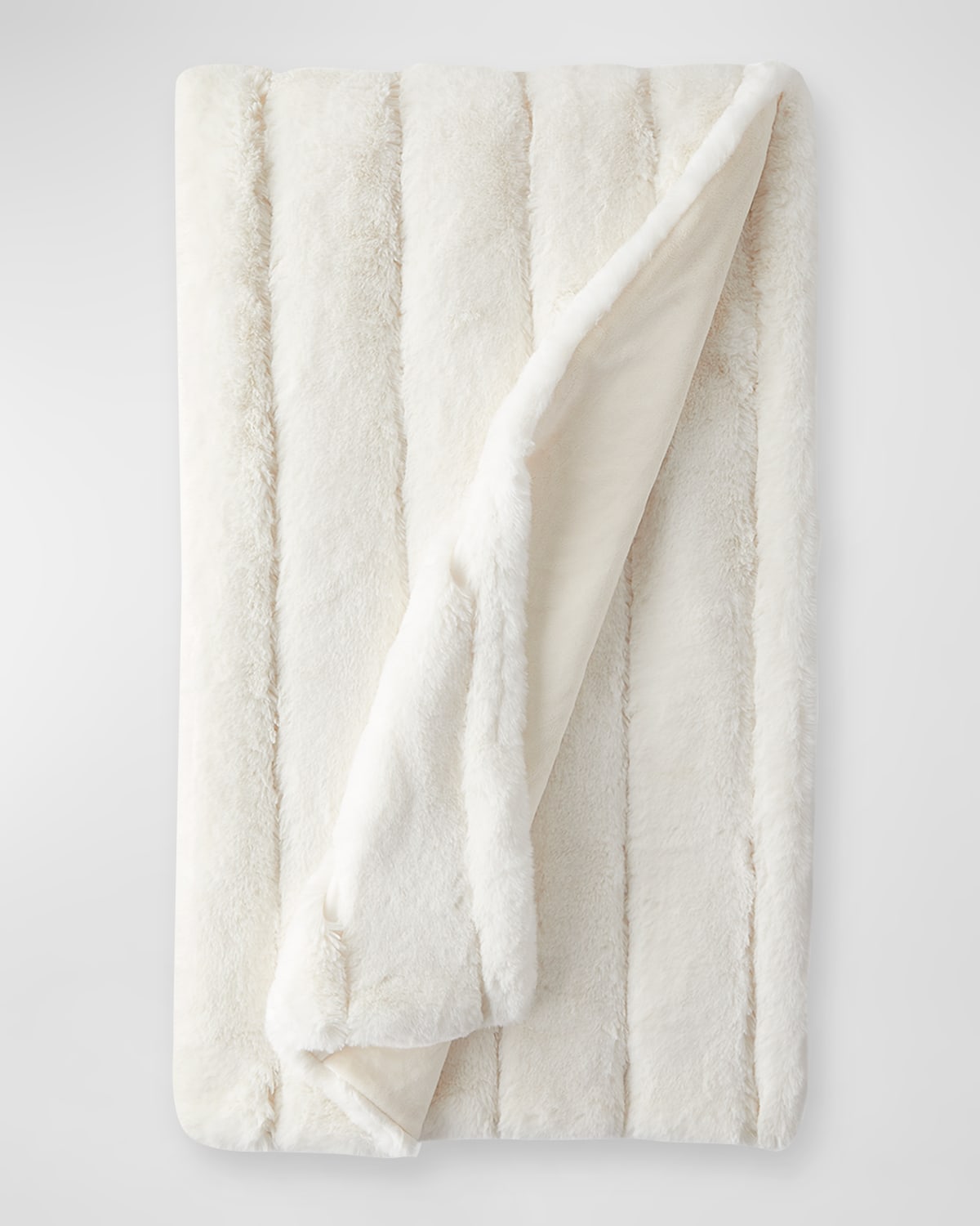Shop Fabulous Furs Posh Faux-fur Throw Blanket In Ivory
