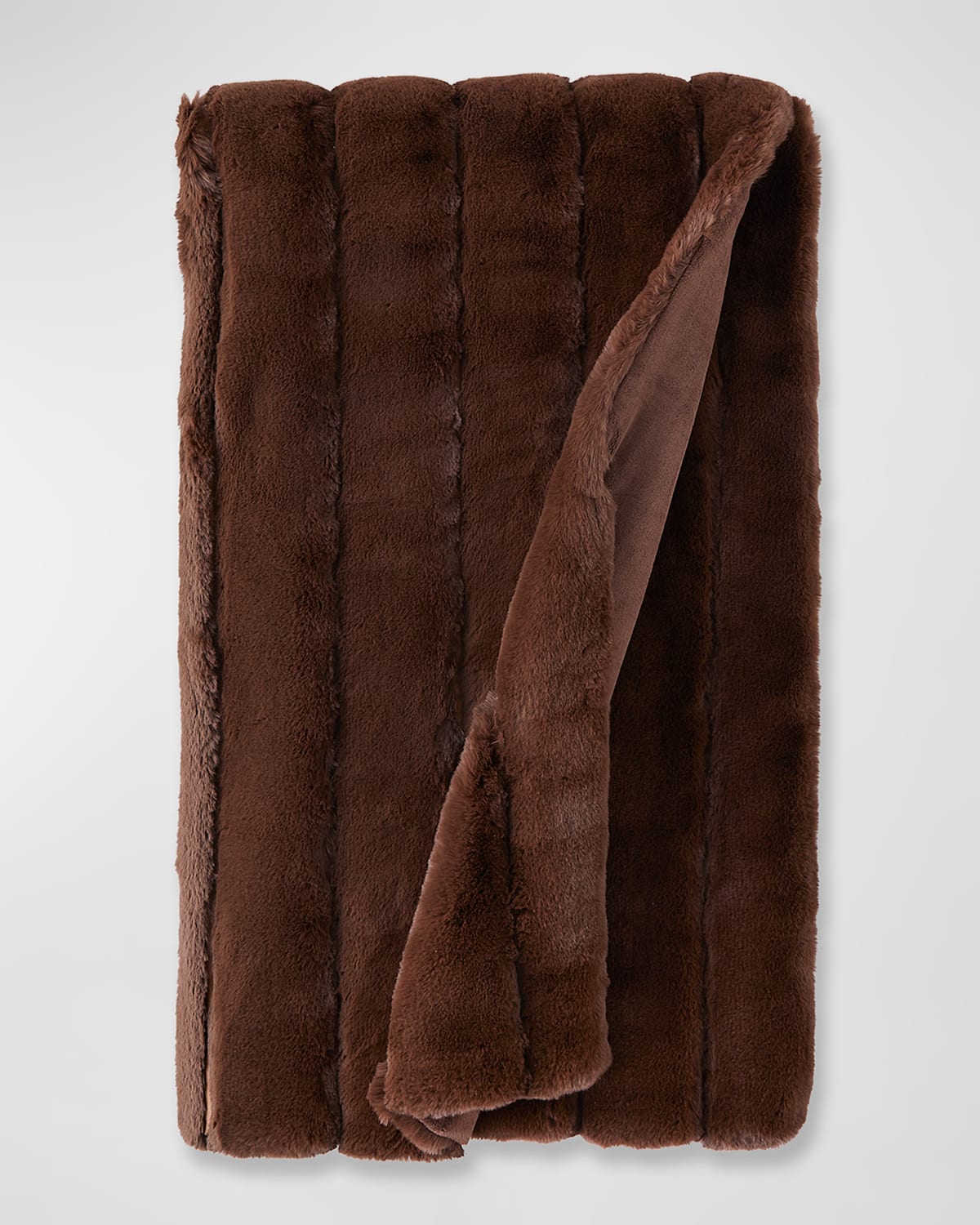 Shop Fabulous Furs Posh Faux-fur Throw Blanket In Dv Chocolate