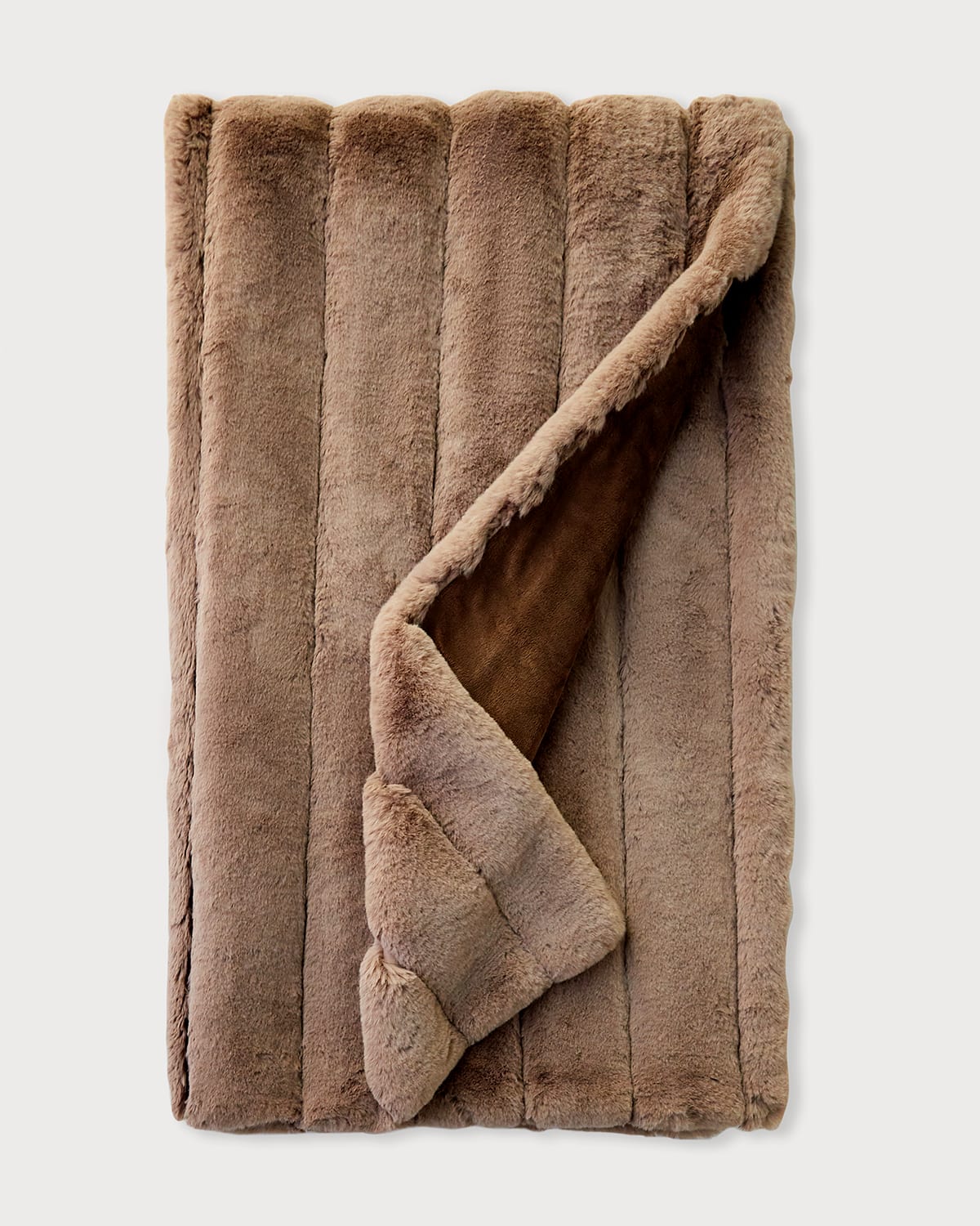 Fabulous Furs Posh Faux-fur Throw Blanket In Brown