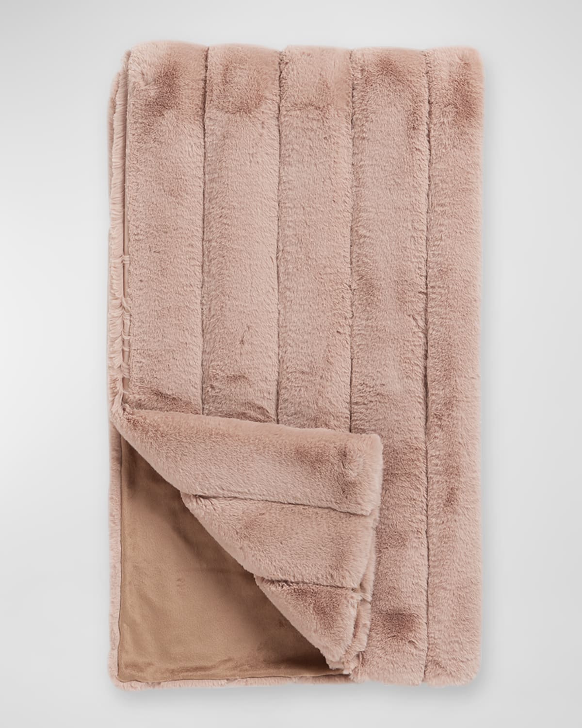 Shop Fabulous Furs Posh Faux-fur Throw Blanket In Dv Blush