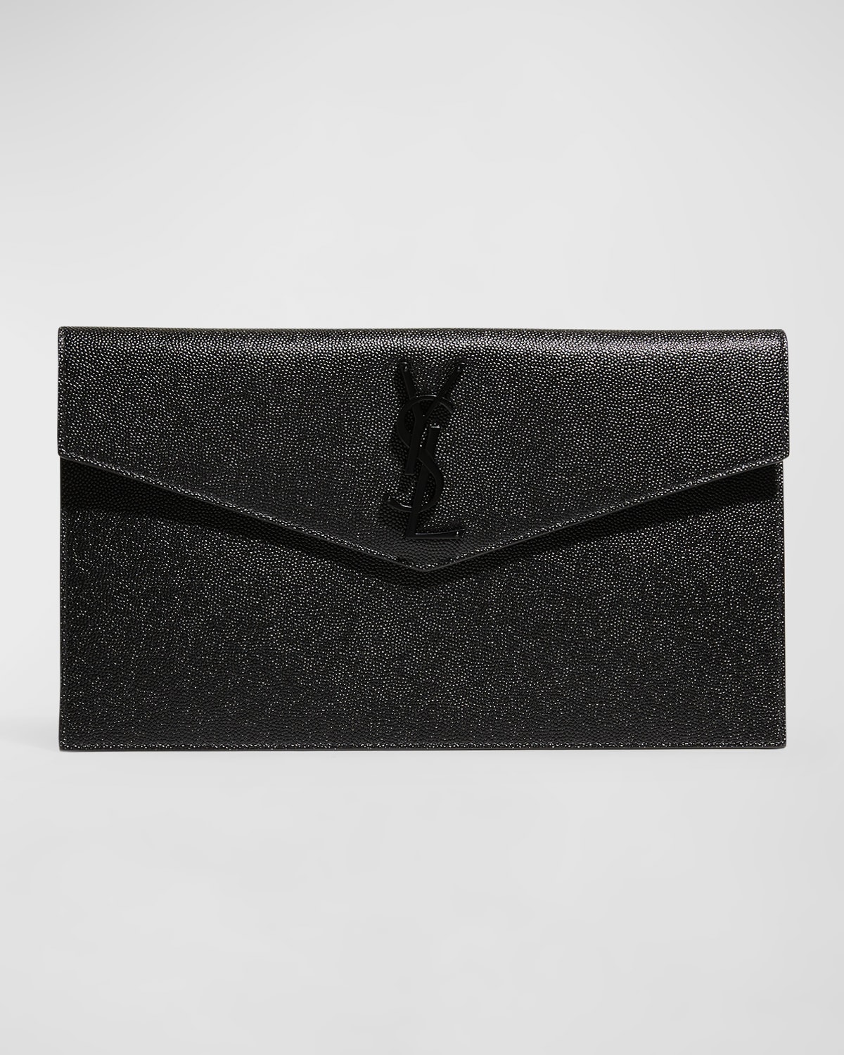 Uptown YSL Pouch Wallet In Grain De Poudre Embossed Leather