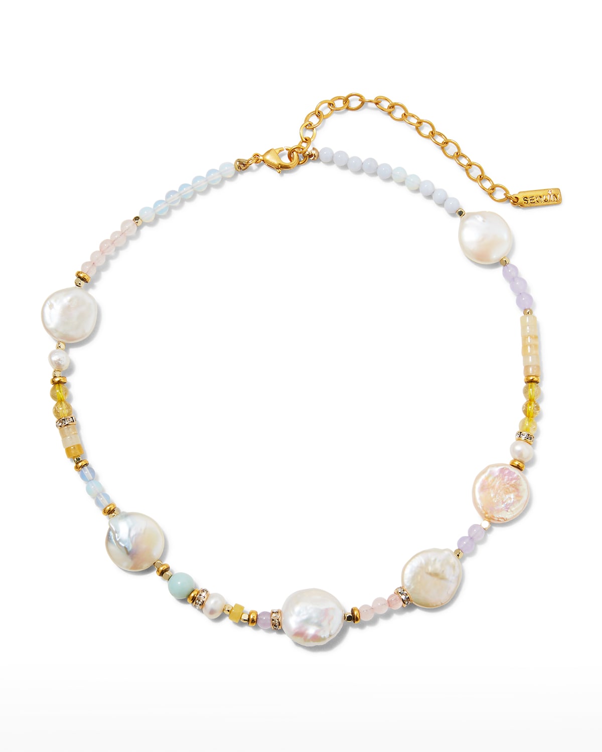 Sequin Pearl Choker Necklace