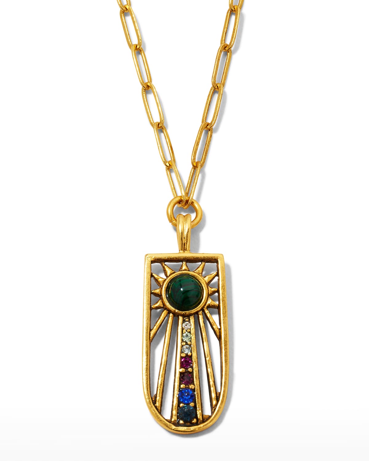 Sequin Sunray Multicolor Talisman Necklace