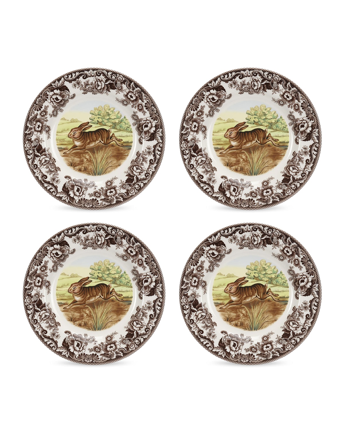 Shop Spode Woodland Dinner Plates, Set Of 4 In Rabbit