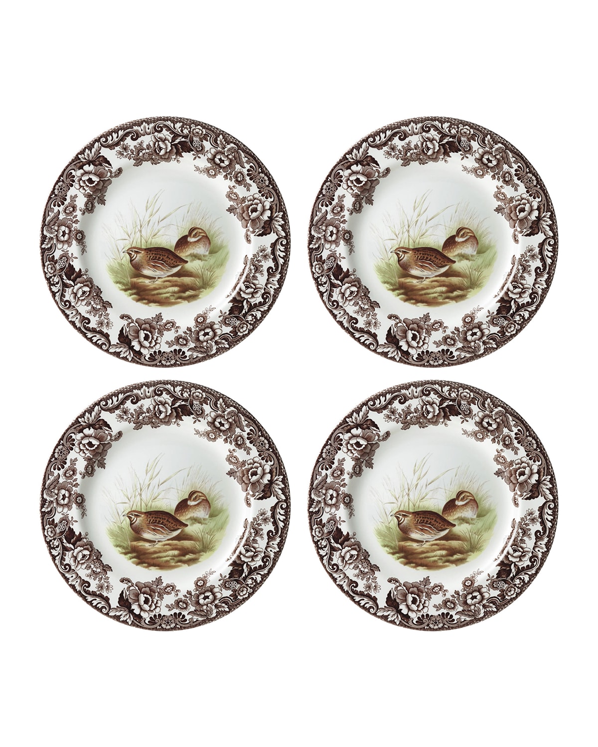 Shop Spode Woodland Dinner Plates, Set Of 4 In Quail