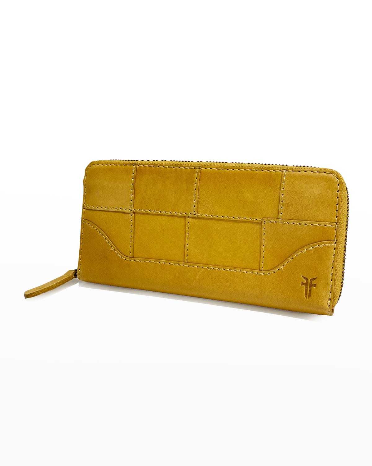 Frye Melissa Patchwork Zip Continental Wallet In Yellow