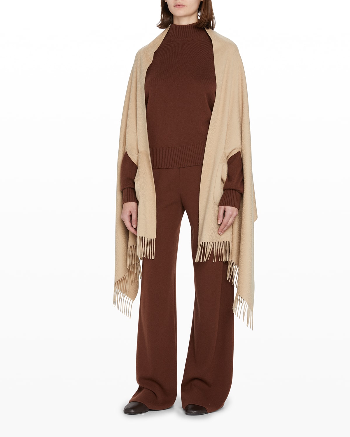 Loro Piana Opera The Nice Cashmere Fringe Stole In Golden Shade