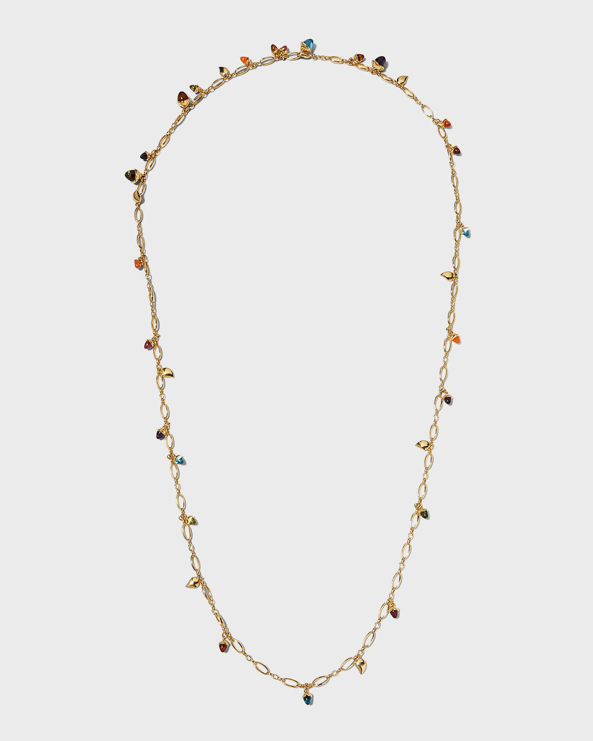 18k Yellow Gold Mikado Candy Necklace with Gemstones