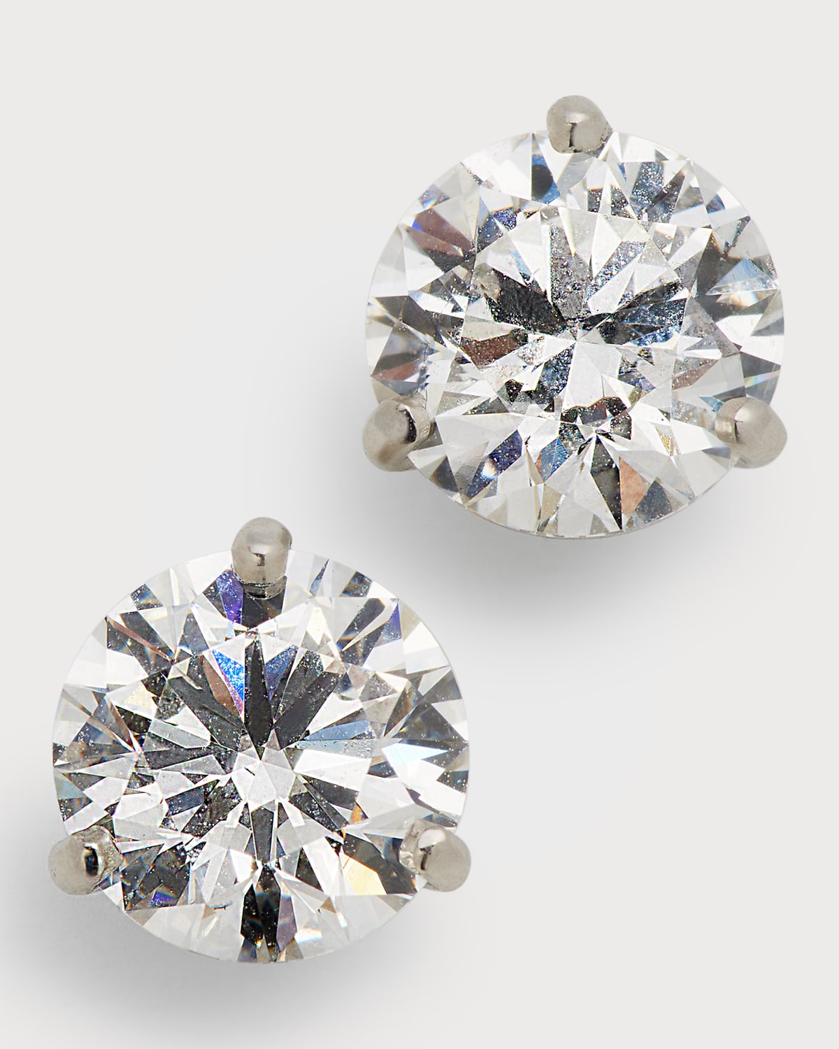 NM Diamond Collection 18k White Gold Martini-Set Diamond Earrings, 3.23tcw