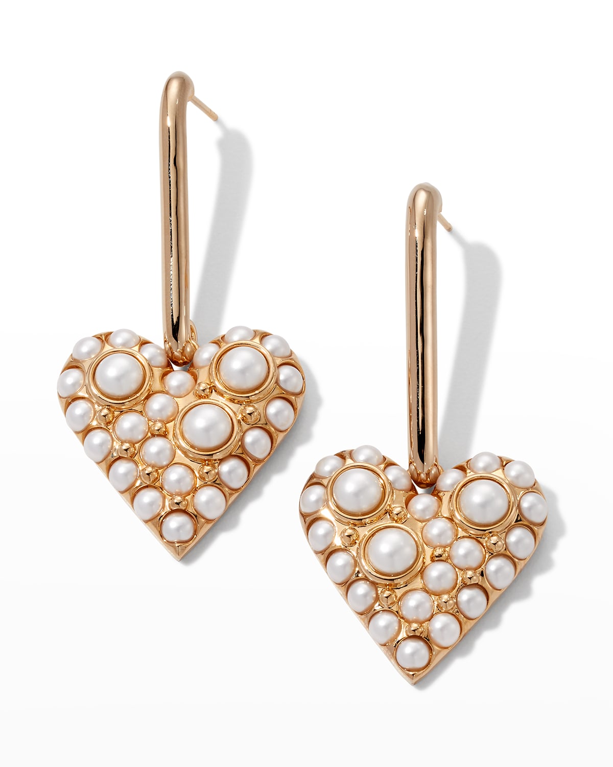 Carolina Herrera Mini Heart Pearly Drop Earrings
