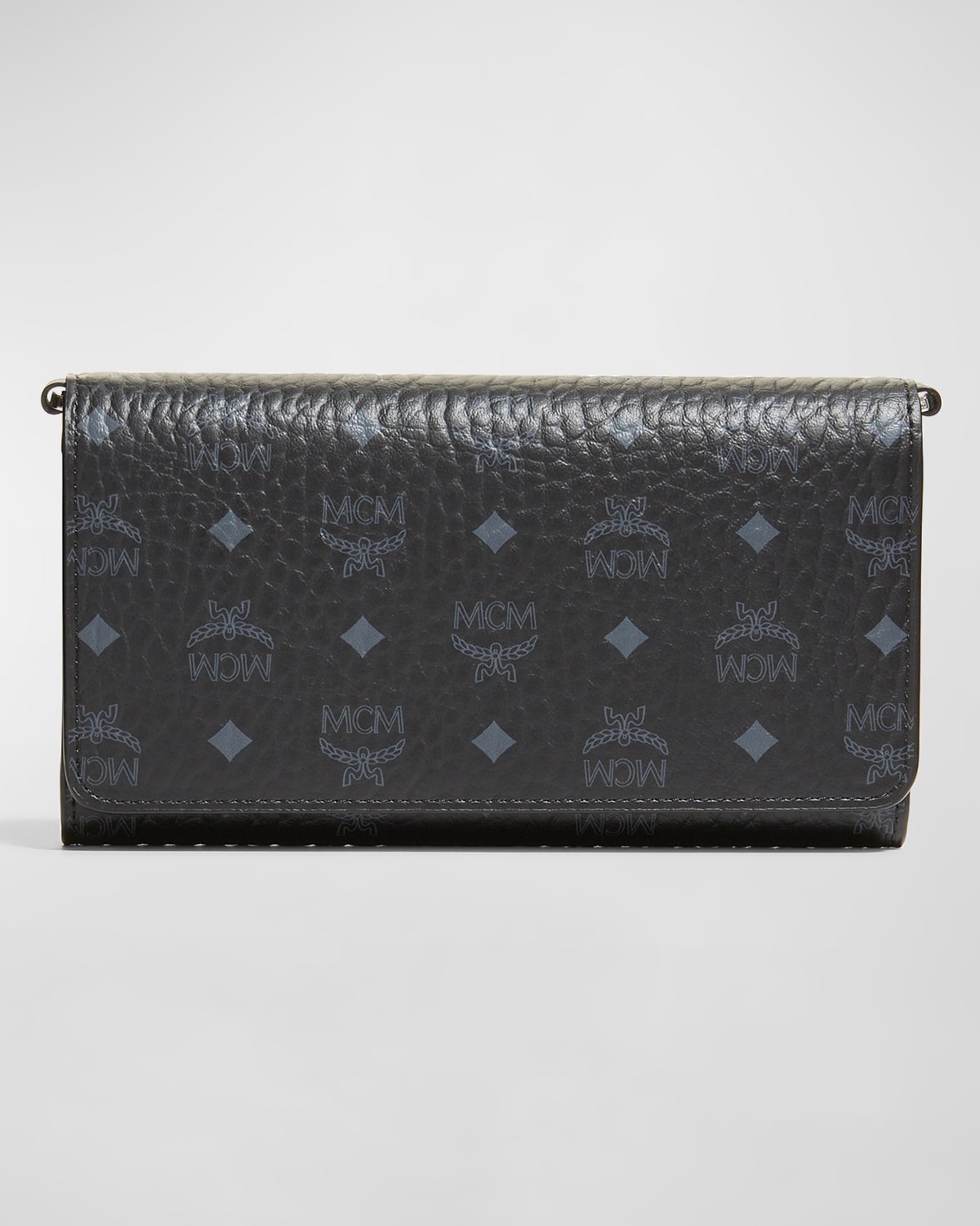 Mcm Visetos Coated Canvas Crossbody Wallet In Black