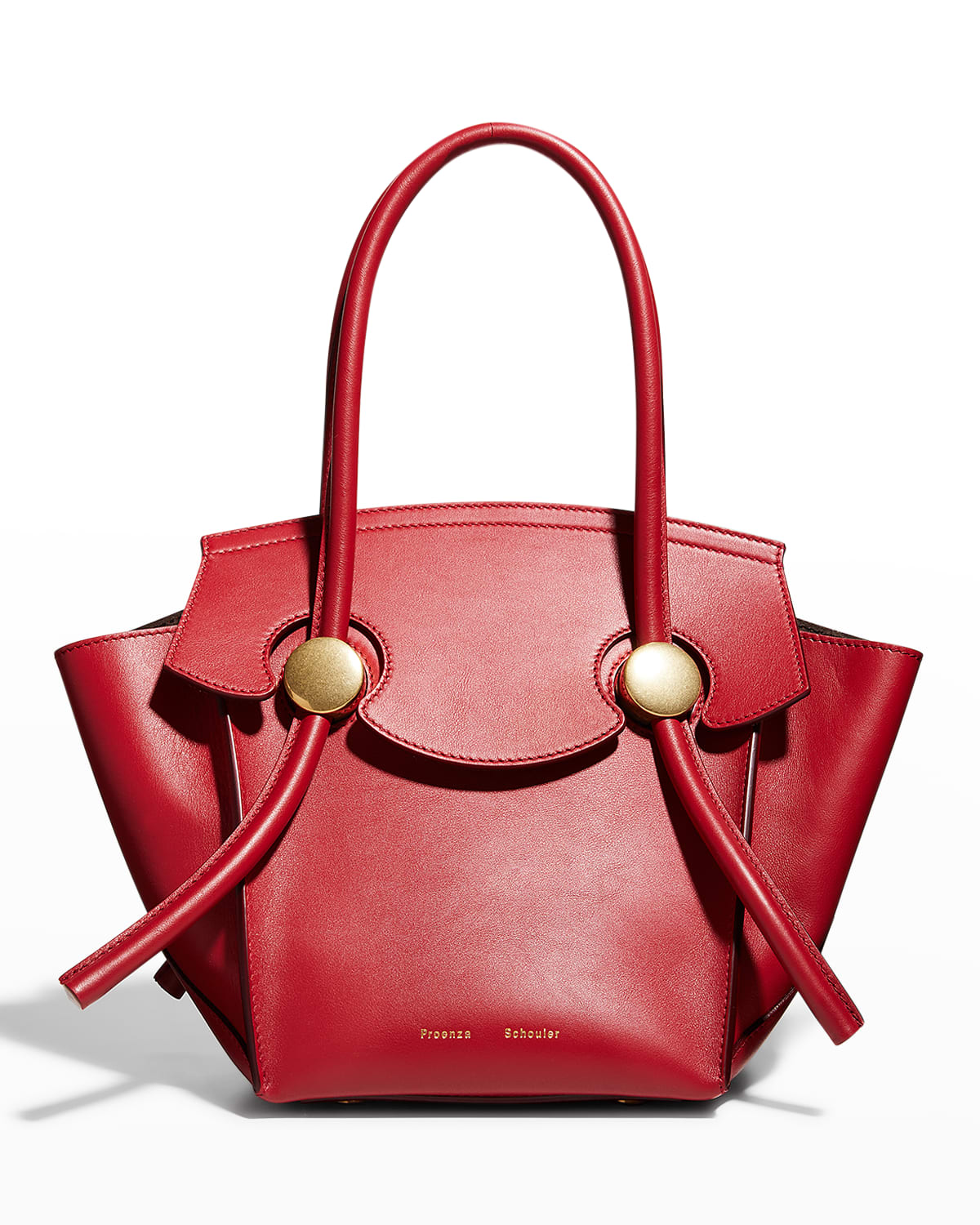 Proenza Schouler Small Pipe Fold-over Leather Top-handle Bag In Bordeaux