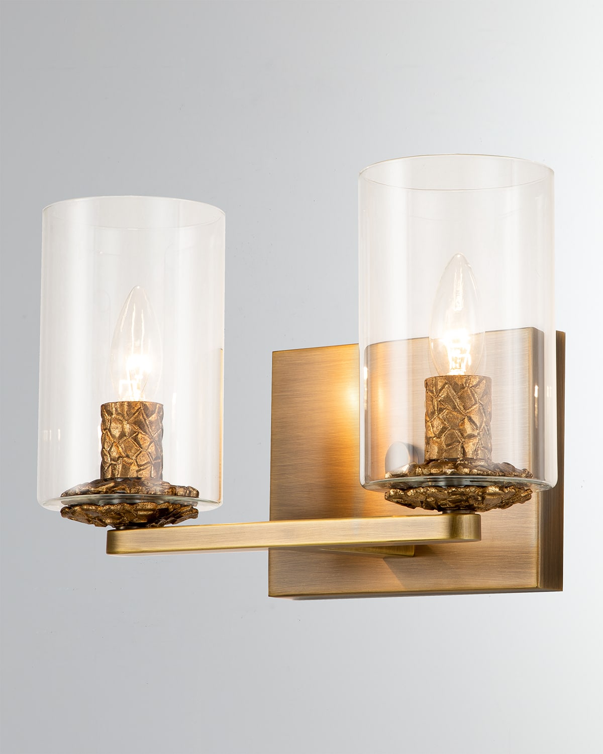 Shop Lucas + Mckearn Bolivar 2-light Bath Vanity Light In Brass