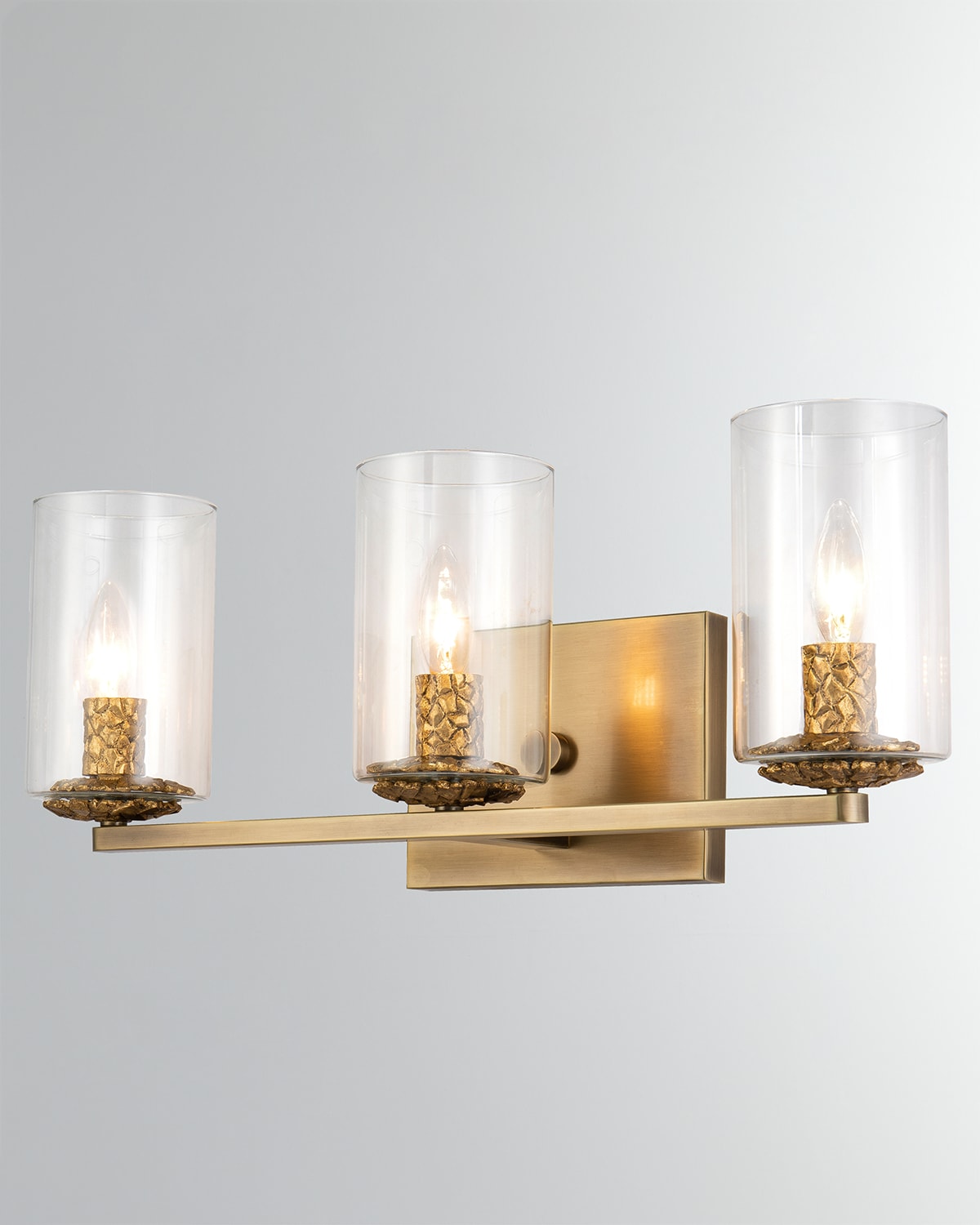 Shop Lucas + Mckearn Bolivar 3-light Bath Vanity Light In Brass