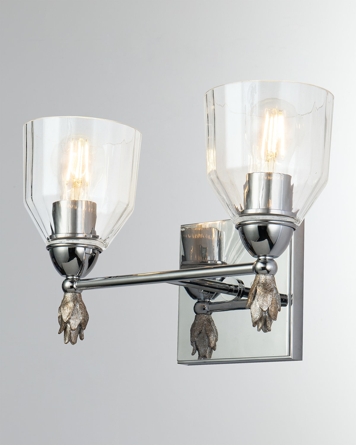 Lucas + Mckearn Felice 2-light Bath Vanity Light In Silver