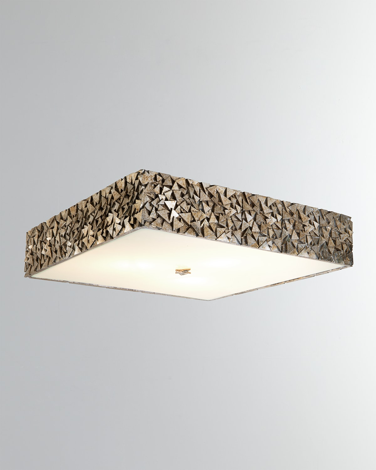 Shop Lucas + Mckearn Mosaic 3-light Square Flush Mount, 20" In Silver