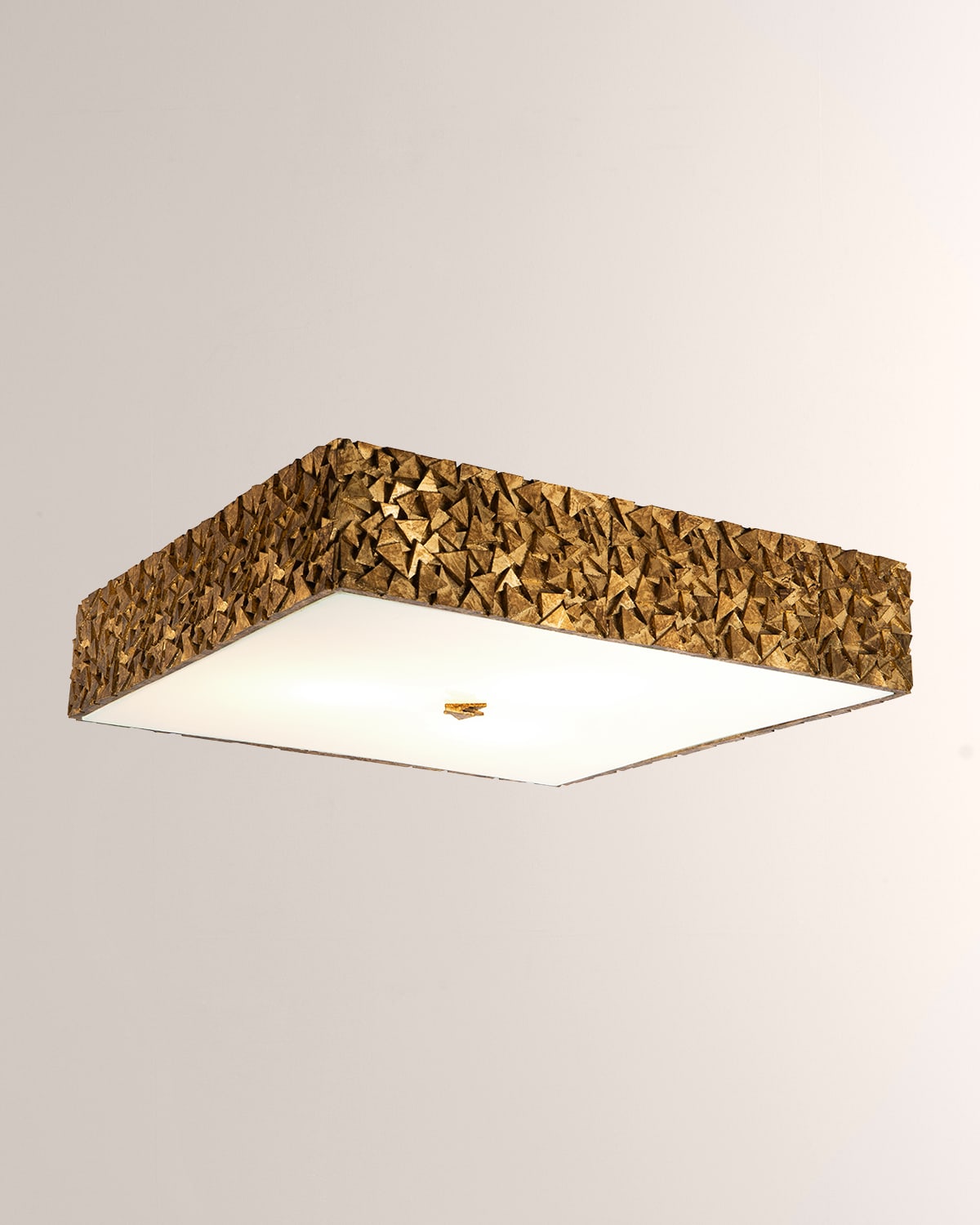 Lucas + Mckearn Mosaic 3-light Square Flush Mount, 20" In Gold