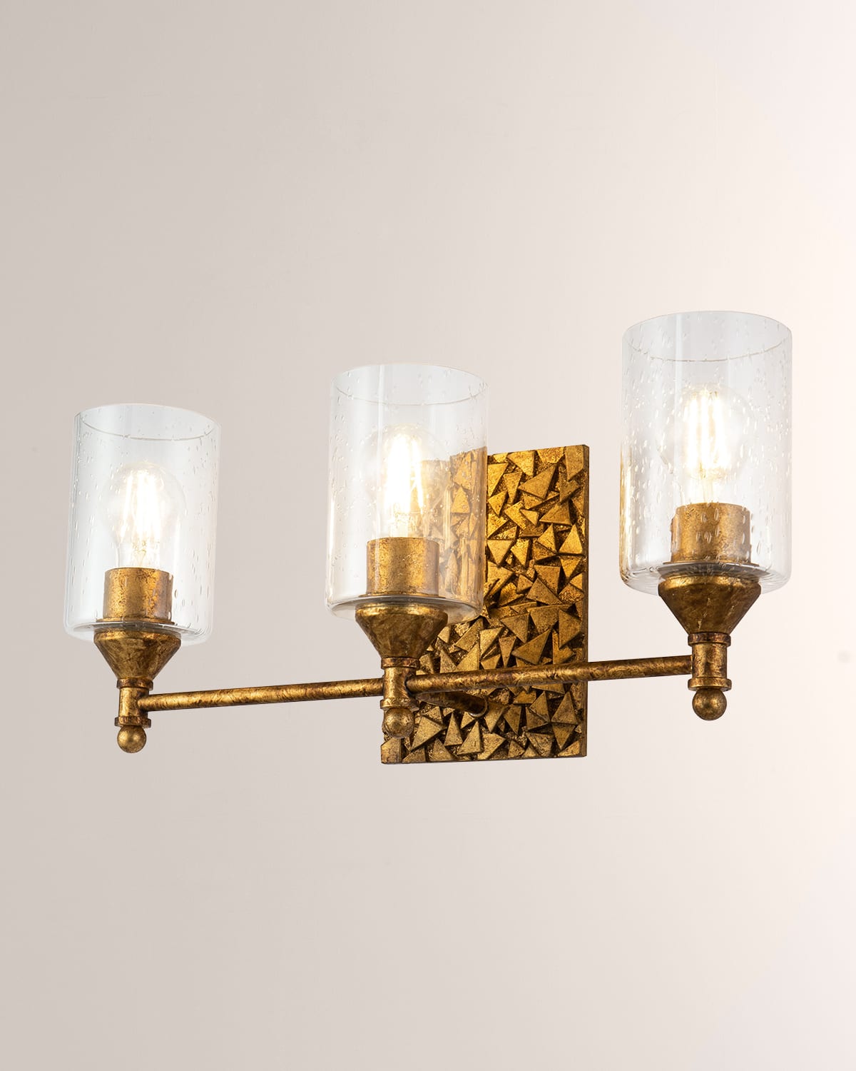 Shop Lucas + Mckearn Mosaic 3-light Bath Vanity Light In Gold