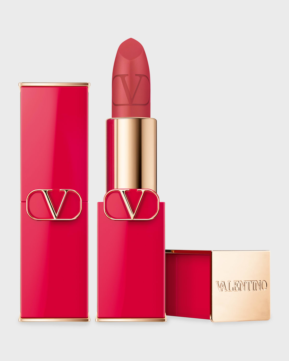 Shop Valentino Rosso Matte  Refillable Lipstick In 407r