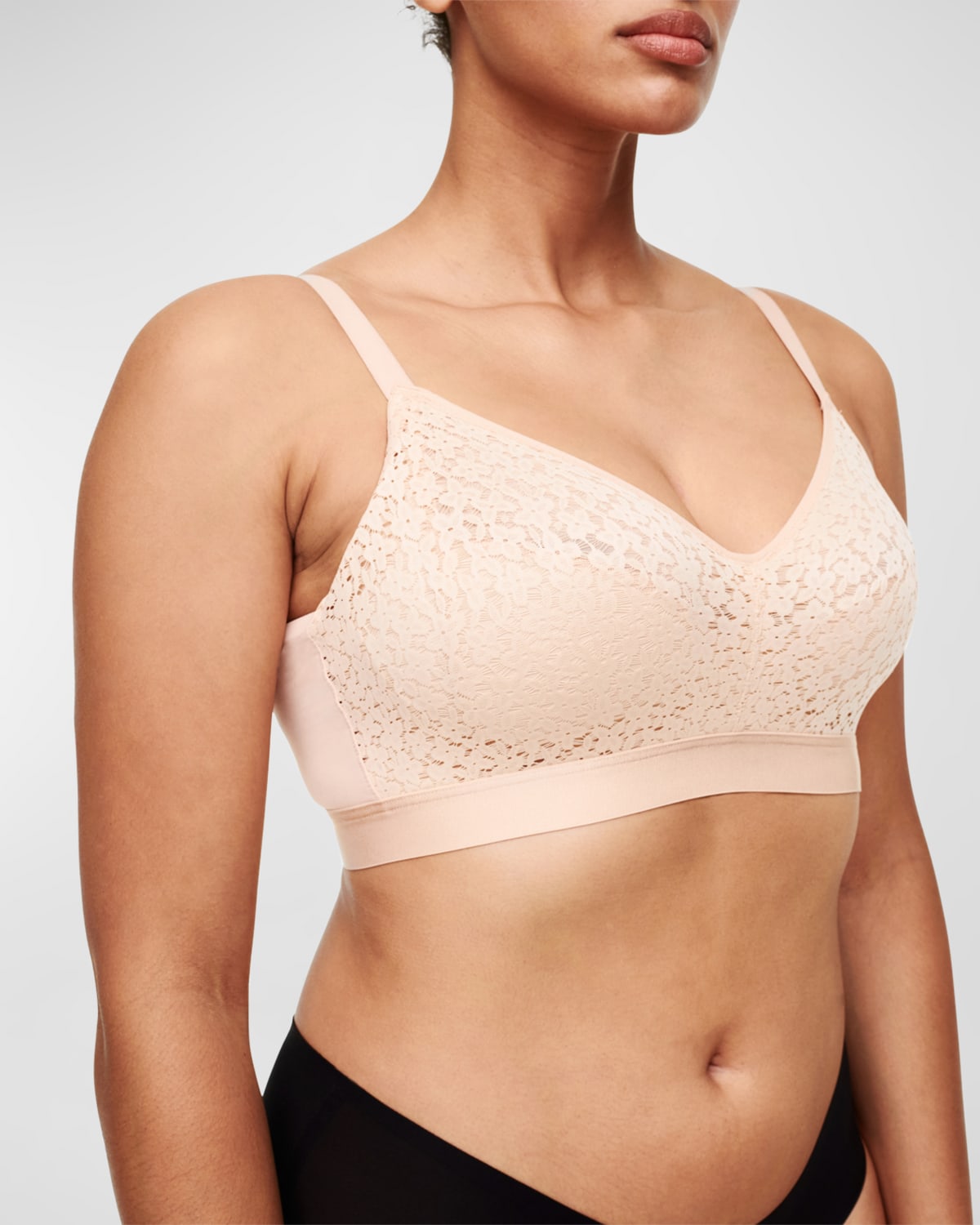 CHANTELLE Festivité stretch-lace and tulle underwired plunge T-shirt bra