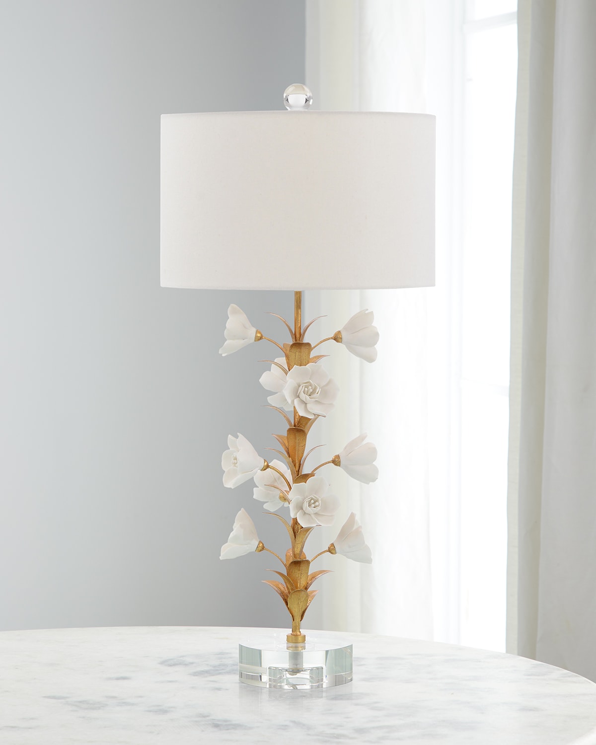 John-richard Collection Porcelain Flower Table Lamp In Multi