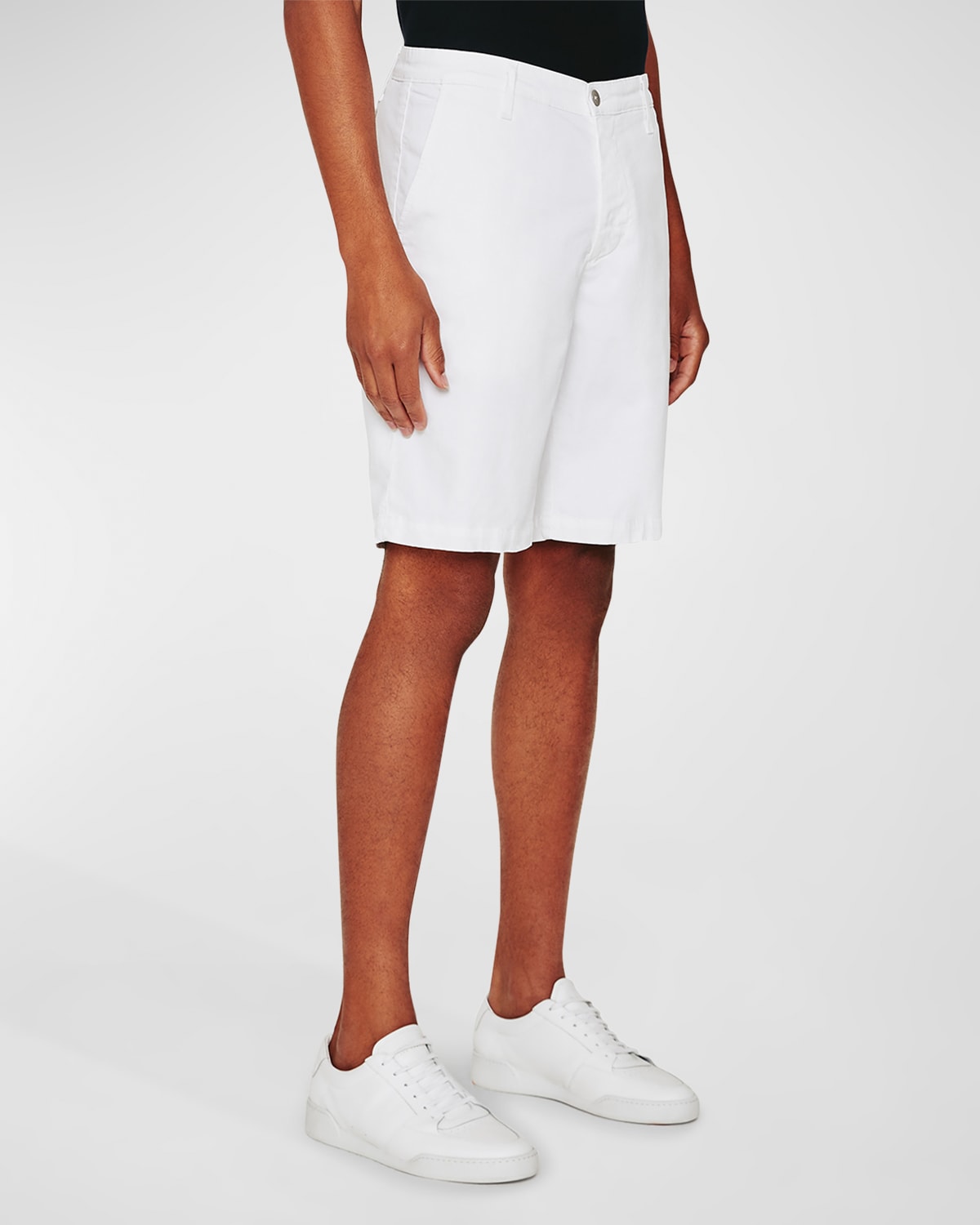 Ag Griffin Stretch Cotton Shorts In Light Sterling