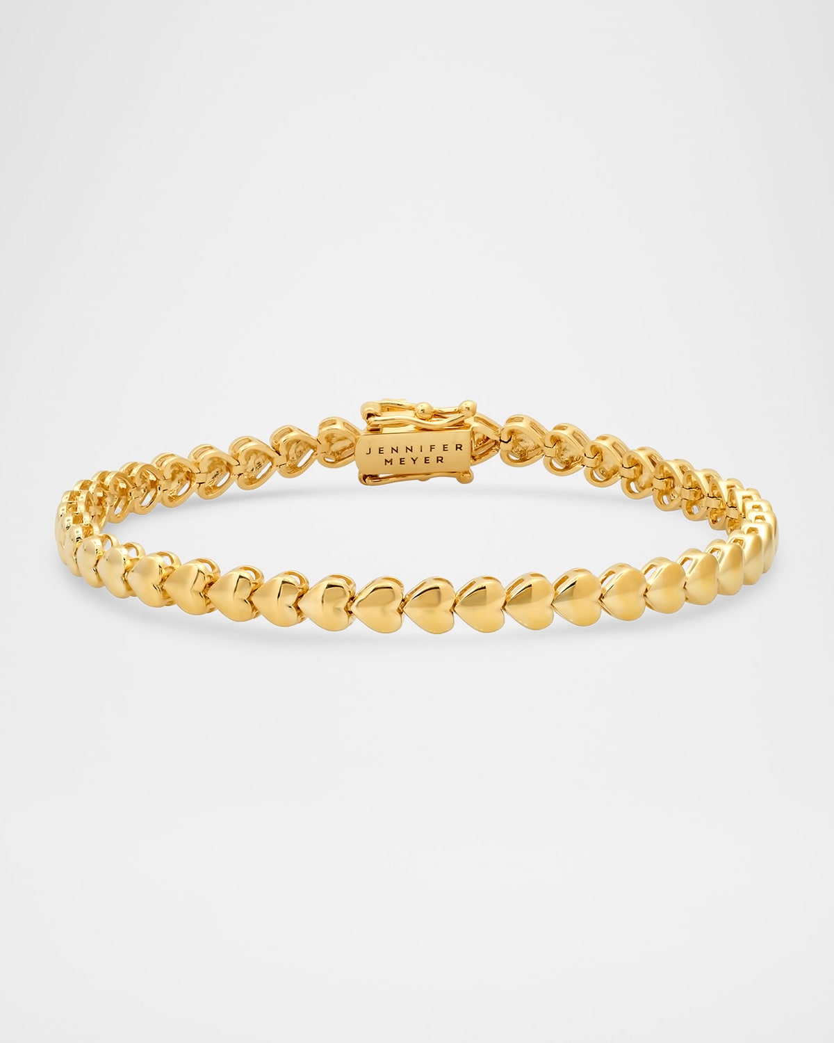 18K Yellow Gold Heart Tennis Bracelet