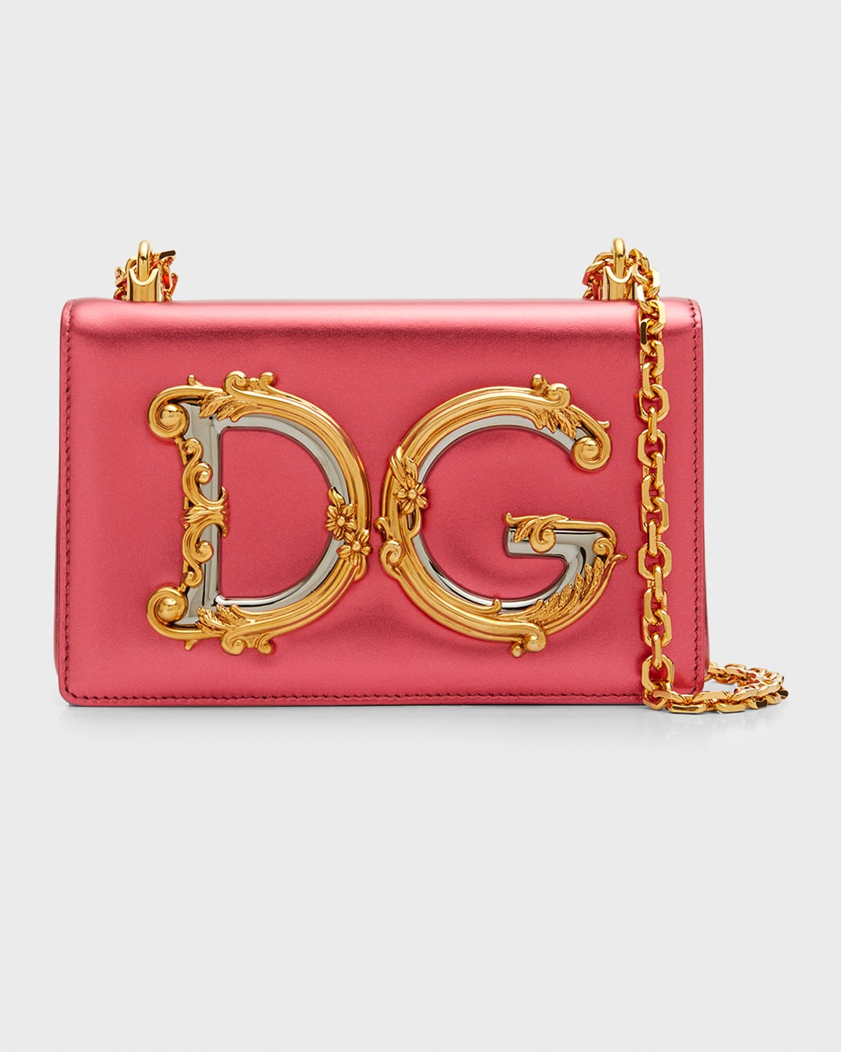 Dolce & Gabbana DG Girls Medium Metallic Chain Shoulder Bag