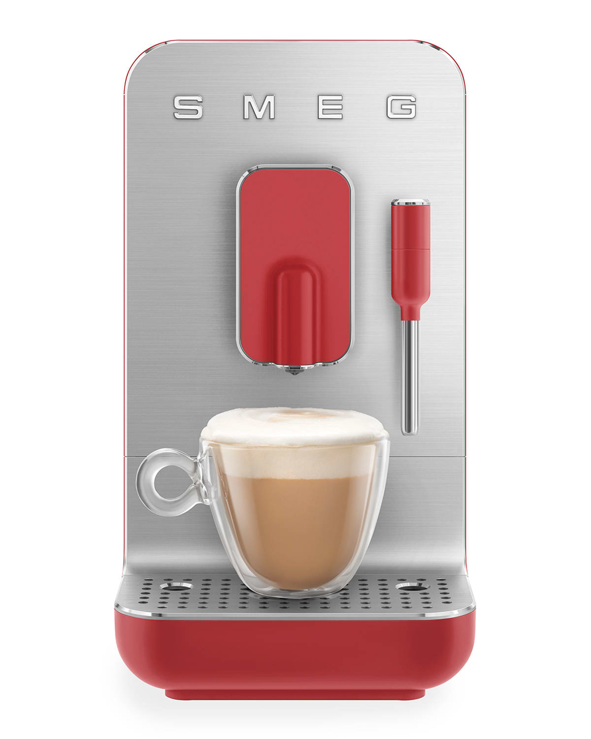 Shop Smeg Fully-automatic Coffee Machine With Steamer In Red