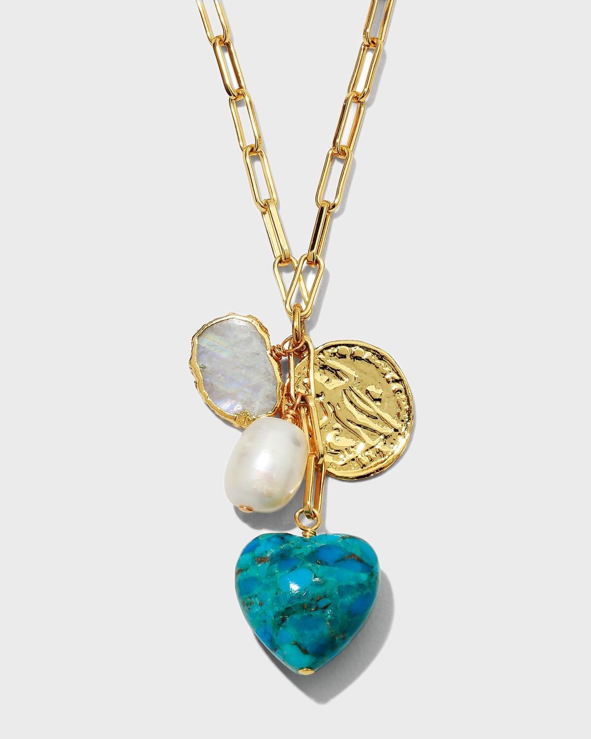 Turquoise Heart Charm Necklace