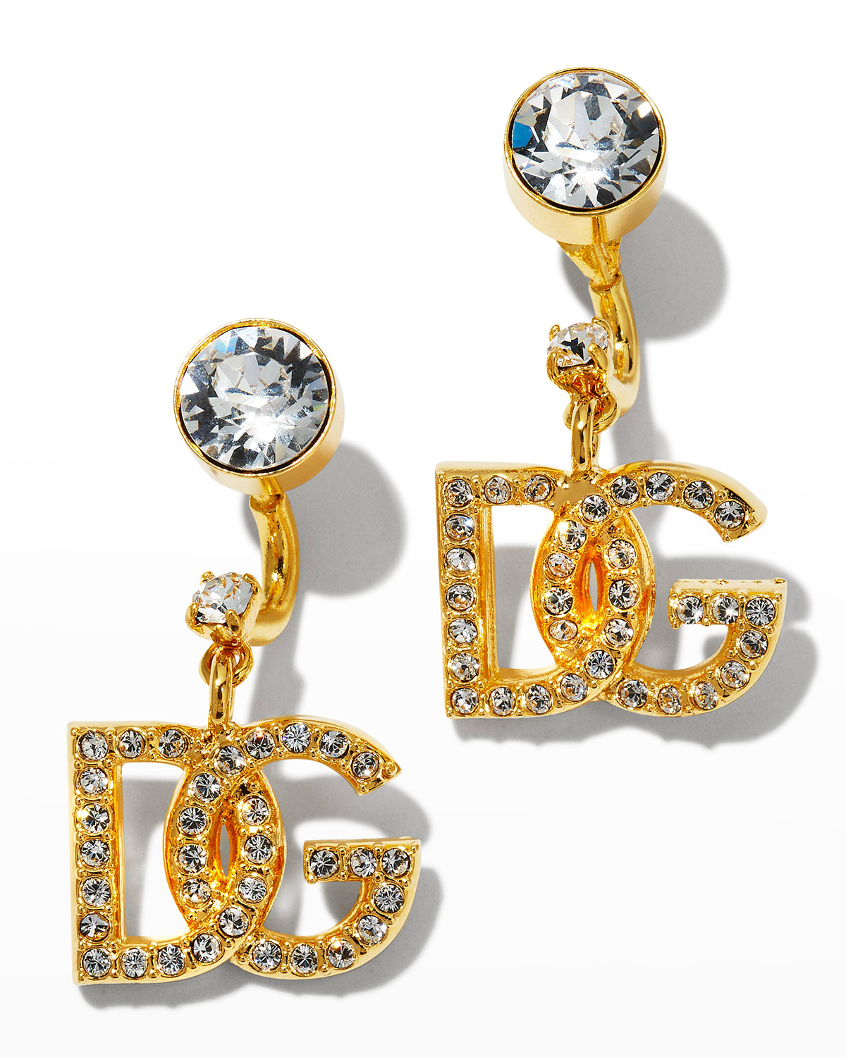 Dolce & Gabbana Crystal DG Drop Earrings