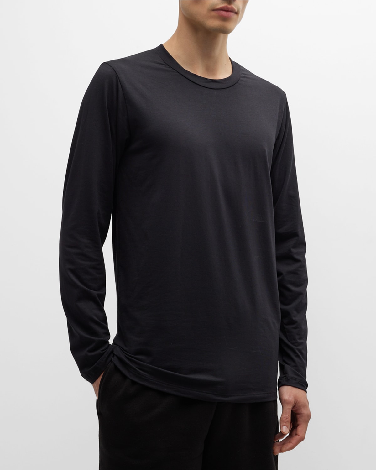 Shop Tom Ford Men's Modal-stretch Crewneck T-shirt In Black