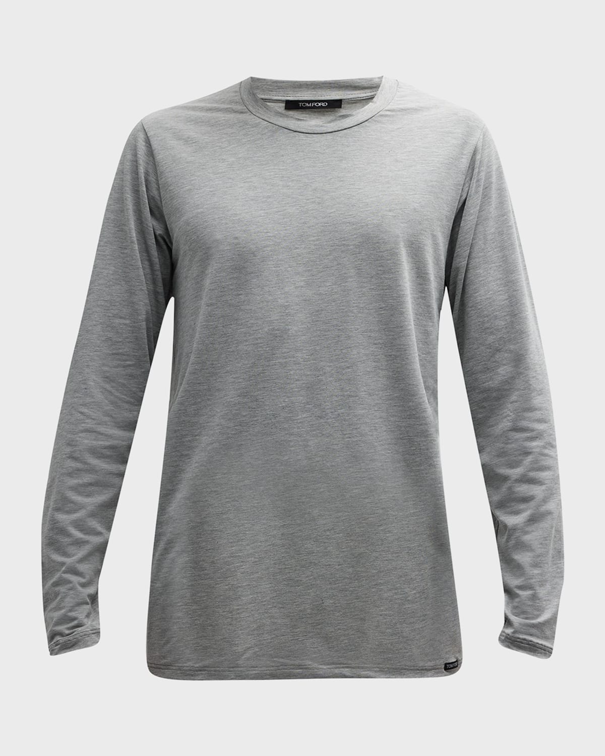 Shop Tom Ford Men's Modal-stretch Crewneck T-shirt In Grey Melange