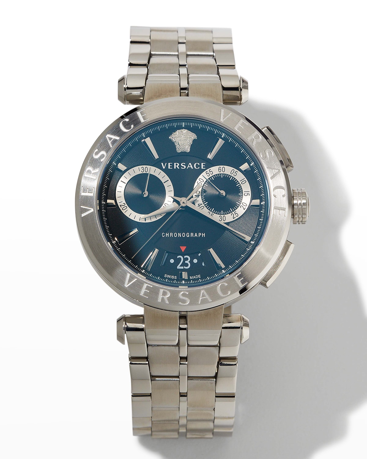 Versace Men's 45mm Aion Chrono Bracelet Watch In Blue ModeSens