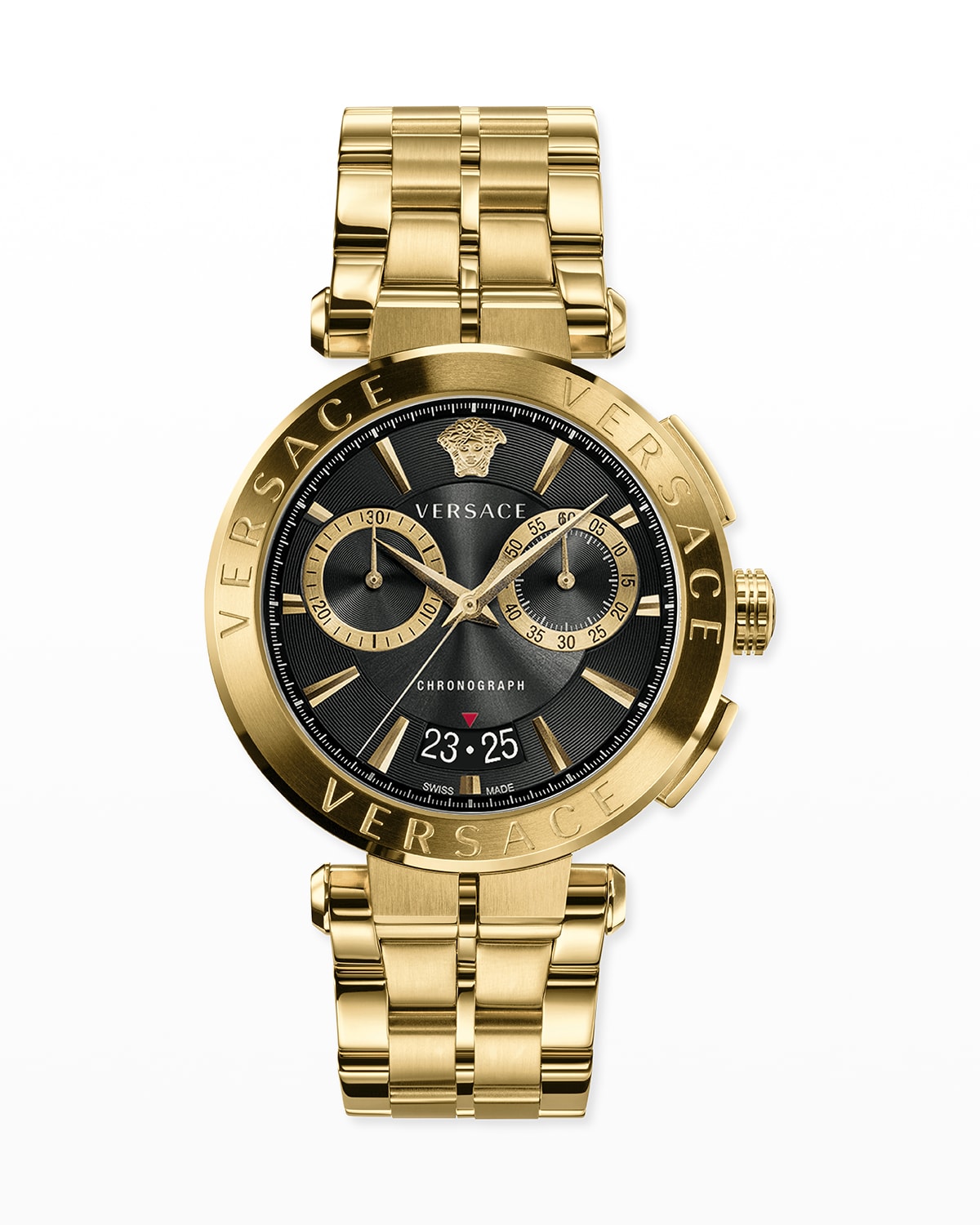 Versace Men's 45mm Aion Chrono Bracelet Watch In Gold