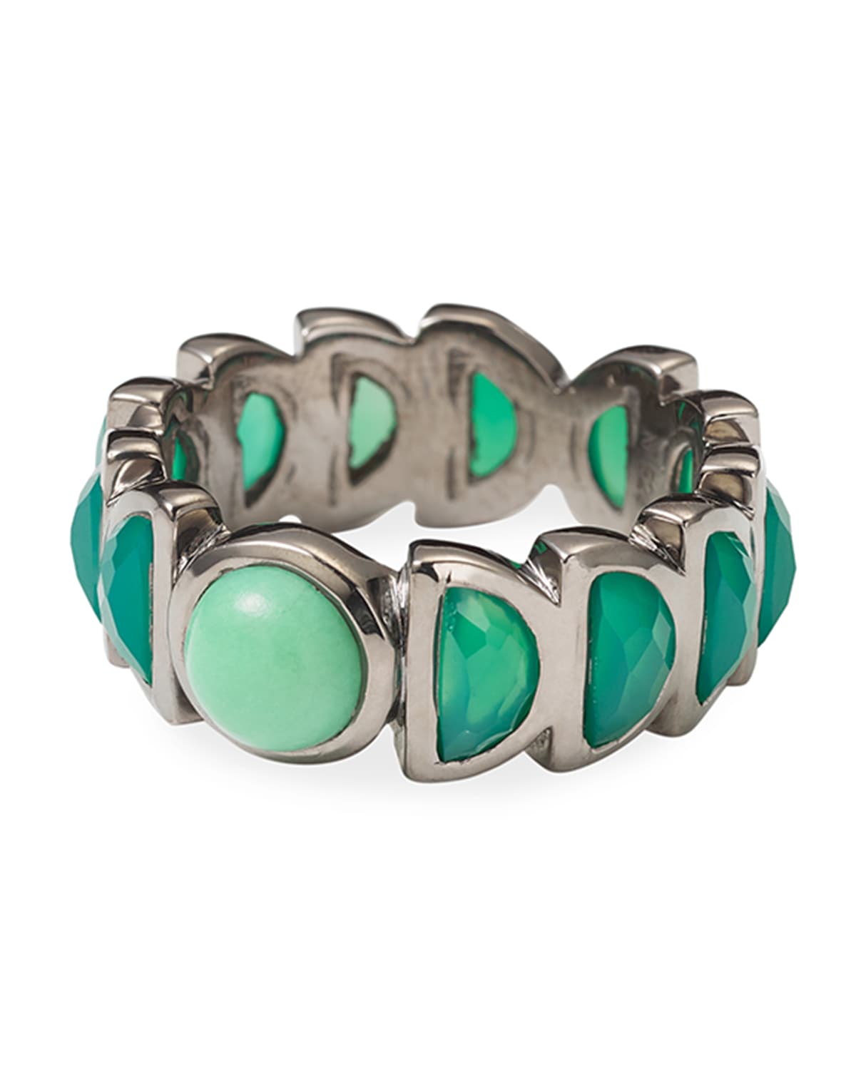 Luna Band Ring with Green Onyx, Size 6.5