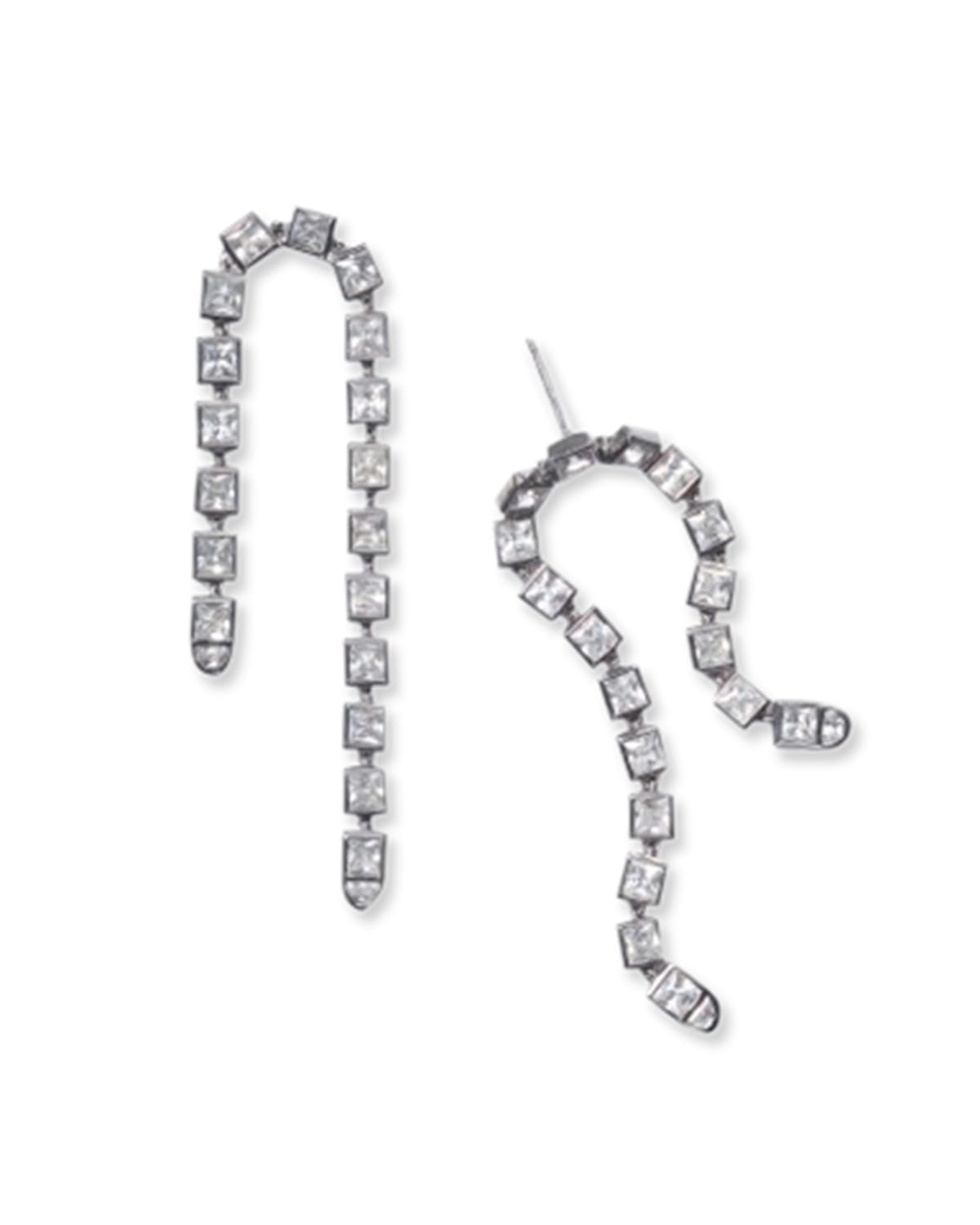 Arc Earrings, White Zircon