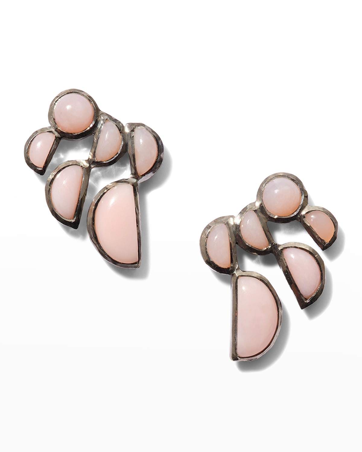 Nakard Prawn Stud Earrings, Pink Opal