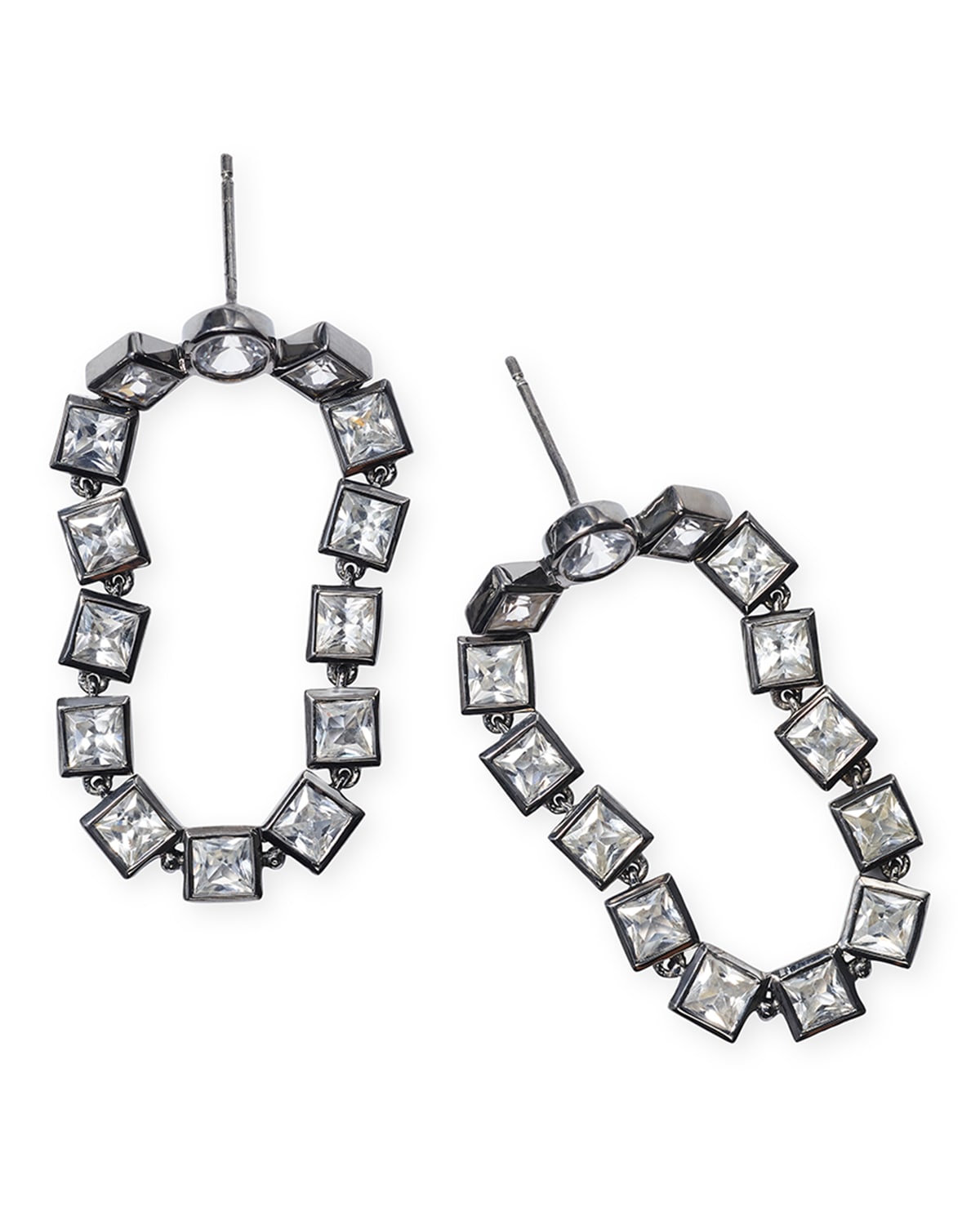 Loop Earrings, White Zircon