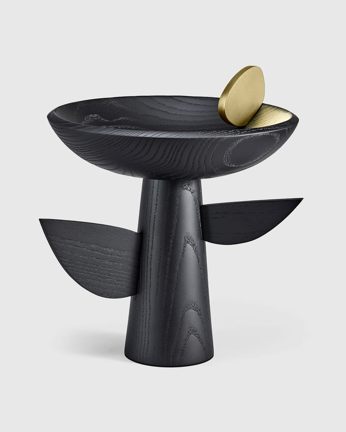 Shop L'objet Kelly Behun Leaf Black Oak Footed Bowl With Brass