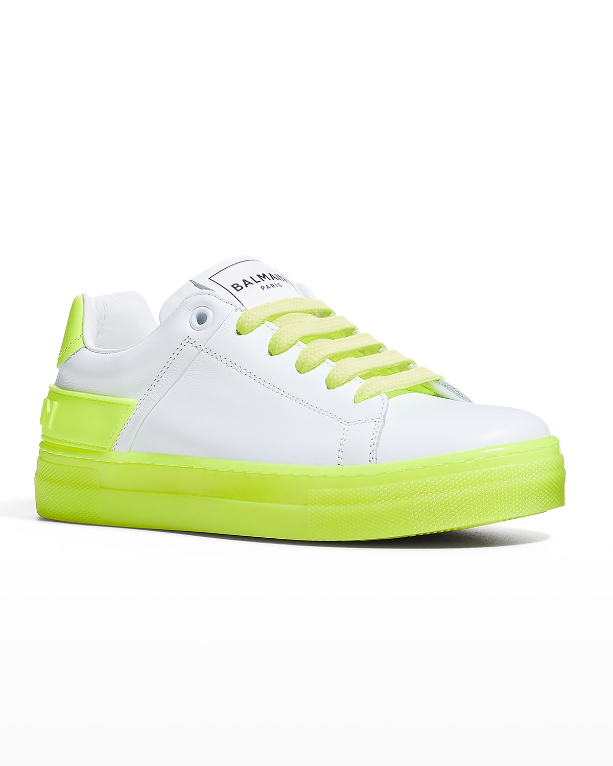 Kid's Two-Tone Logo Leather Low-Top Sneakers