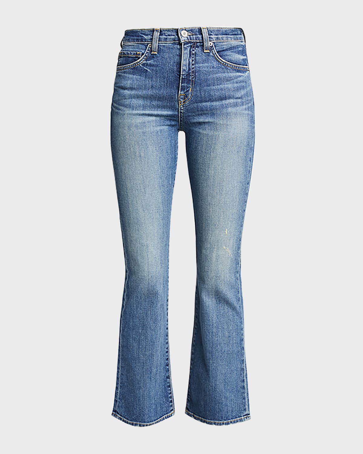 Nili Lotan Mid-rise Bootcut Crop Jeans In Classic Wash