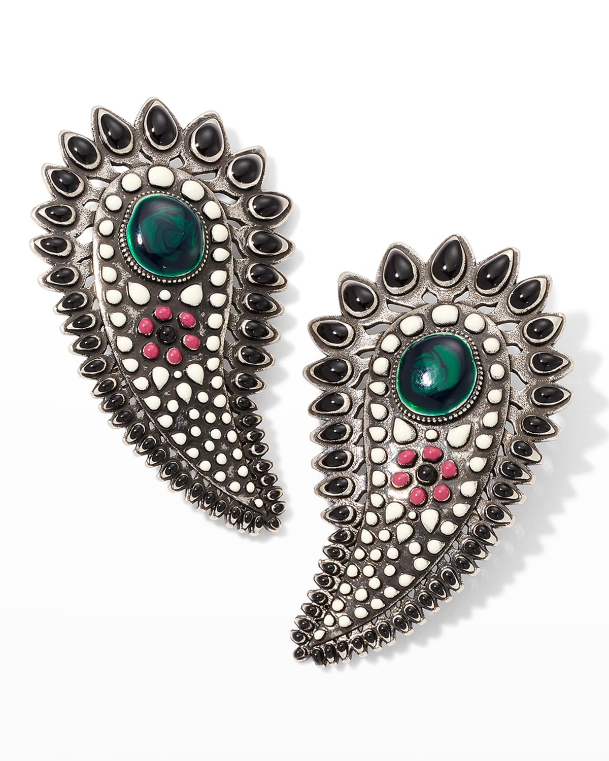 Isabel Marant Clip-on Earrings In Black/silver