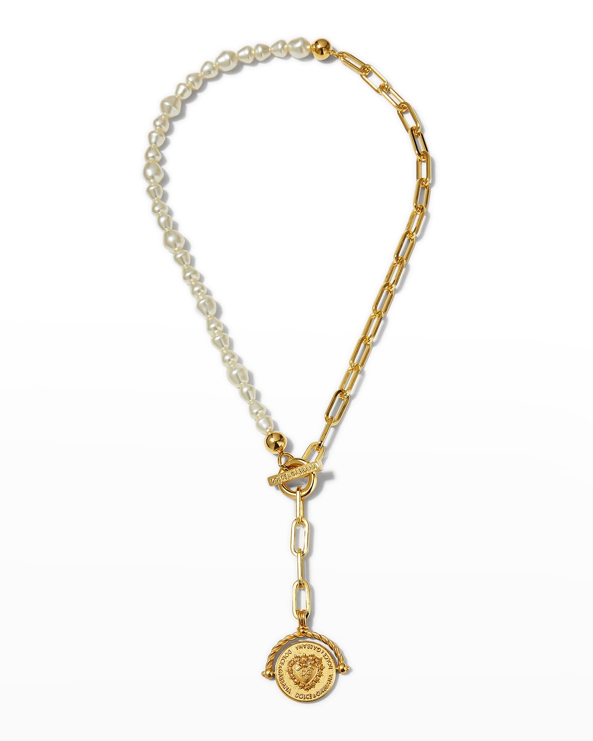Dolce & Gabbana Pearly-half Y-drop Necklace