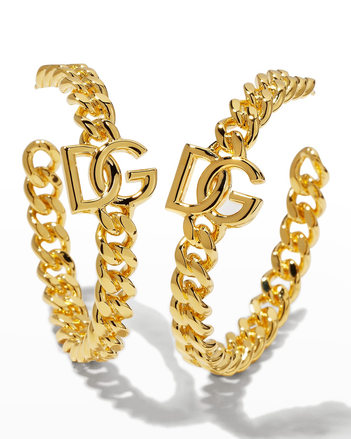 Dolce & Gabbana DG Curb-Chain Hoop Earrings | Smart Closet